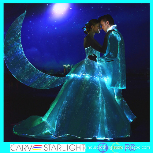 The light up optic fiber luminous illuminated glowing LED wedding suit
